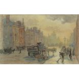 Herbert Menzies Marshall VPRWS, RE, ROI (1841-1913) St. Pancras; London street scene Two, each