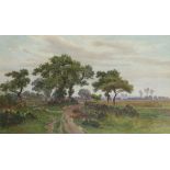 George Sheffield (1839-1892) Extensive wooded landscape Signed, dated 1875 and dedicated For the