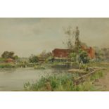 Wilfred Williams Ball (1853-1917) The Old Mill, Romsey, Hampshire; The Water Meadows, Ringwood,