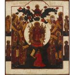 Russian School Icon of the Praise of the Virgin Tempera on panel 36.1 x 31.2cm; 14¼ x 12¼in Believed