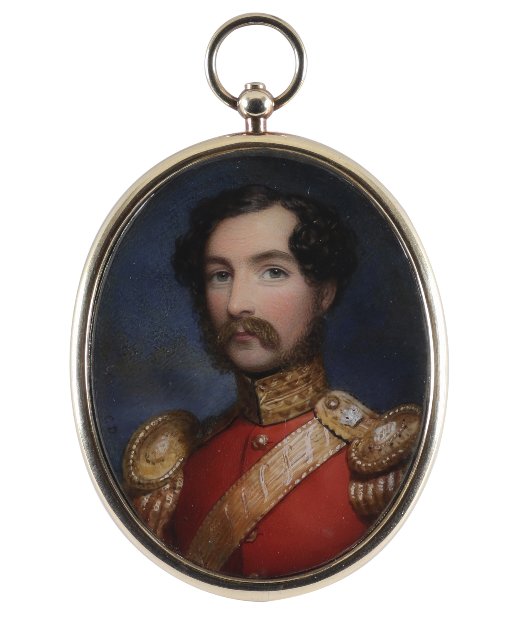 λCornelius Bevis Durham (1809-1884) Portrait miniature of a British army officer, wearing regimental