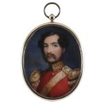 λCornelius Bevis Durham (1809-1884) Portrait miniature of a British army officer, wearing regimental