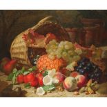 Eloise Harriet Stannard (1829-1914) Still life with pineapple, grapes, plums, peaches, and pears