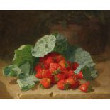 Eloise Harriet Stannard (1829-1914) Still life with strawberries and a cabbage leaf Signed and dated