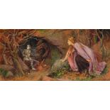 Henry Meynell Rheam (1859-1920) The dragon's cave (recto); Study for Lady of Shalott (verso)