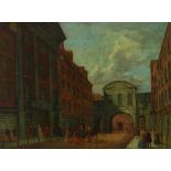 Attributed to John Paul (1804-1887) A view of Temple Bar Gate, London Oil on canvas 68.2 x 89cm; 26¾