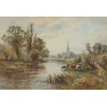 Henry John Kinnaird (1861-1929) View near Salisbury Signed and titled Watercolour 24.7 x 36.7cm;