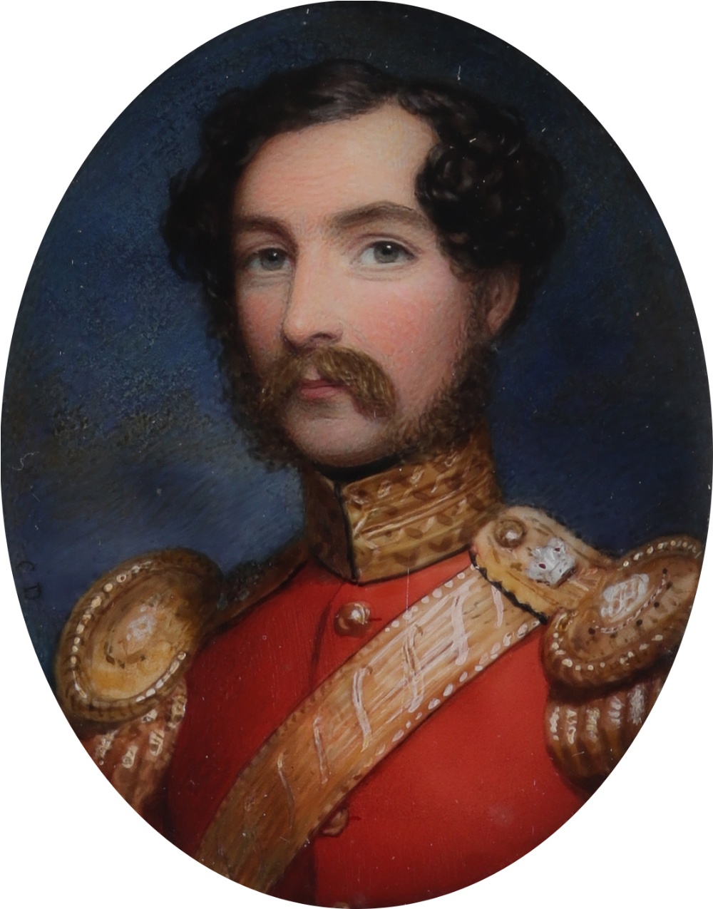 λCornelius Bevis Durham (1809-1884) Portrait miniature of a British army officer, wearing regimental - Image 2 of 3