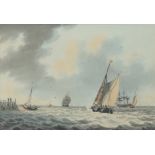 John Cleveley the Younger (1747-1786) Sailing craft in choppy waters Signed and dated 1786
