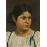 Italian School 19th Century Portrait of a girl, bust-length Oil on canvas 34.5 x 27cm; 13½ x 10½in