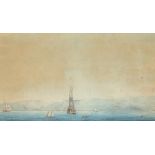 English School Early 19th Century Three marine scenes with shipping off the coast One inscribed