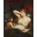 Circle of Sir Joshua Reynolds A Nymph and Cupid: Snake in the Grass Oil on panel 43.5 x 38.4cm; 17 x