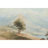 Paul Sandby Munn (1773-1845) Welsh Mountain Landscape Watercolour 10 x 15cm; 3¾ x 5¾in.