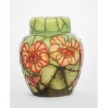 'Nasturtium' a Moorcroft Pottery Collector's Club ginger jar and cover designed by Sally Tuffin,