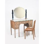 A P E Gane bedroom suite, commissioned in 1926, comprising dressing table, chair, wardrobe and
