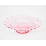 A James Powell & Sons Whitefriars threaded glass bowl designed by William Butler, footed form, the