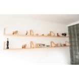 Thirty-five modern Artek ply shelves designed by Alvar Aalto, originally designed in 1935, each
