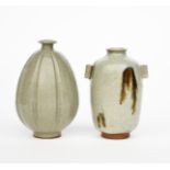 ‡ Charles Vyse (1882-1971) a stoneware vase with lug handles, dated 1931, shouldered cylindrical