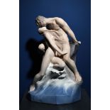 'Wave and Rock' a Royal Copenhagen porcelain figure sculpture by Theodor Lundberg, originally