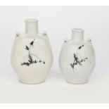 ‡ William 'Bill' Marshall (1923-2007) two porcelain vases, shouldered form, each applied with two
