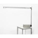 A Best and Lloyd MkII cantilever desk lamp designed by Gerald Abramovitz, chrome and polished steel,