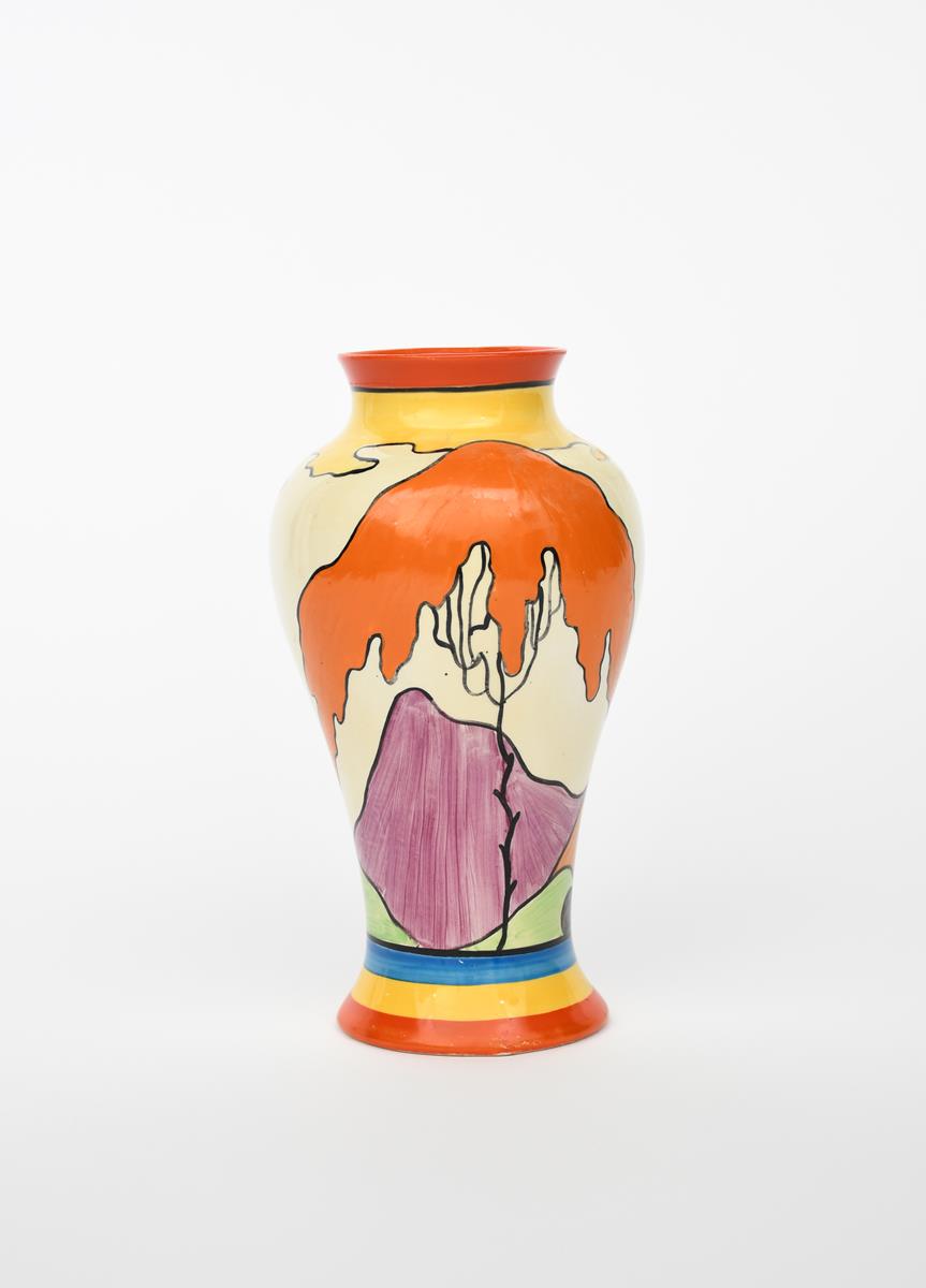 'Mountain' a Clarice Cliff Bizarre Meiping vase, painted in colours printed factory mark, 22cm. - Image 2 of 2