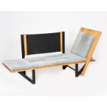 Erik de Graaff (born 1951) a Ramin wood chaise longue, on enamelled metal frame with adjustable wood