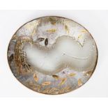 ‡ Avis Murray What Women Most Desire a Dartington Pottery oval charger, painted with a reclining