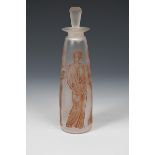 'Ambre Antique' a Lalique frosted glass scent bottle and stopper designed by Rene Lalique, the