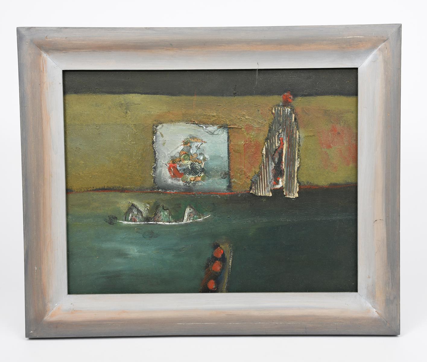 ‡ Anne Batty Their Sacred Charge acrylic and mixed media on board, framed signed and titled in pen