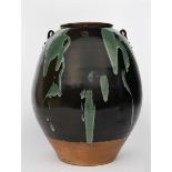 ‡ William 'Bill' Marshall (1923-2007) a massive stoneware vase, with applied loop handles and collar