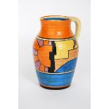 'Sunray' a Clarice Cliff Bizarre single-handled Isis vase, painted in colours between orange and