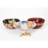 'Floral Comets' a Carlton Ware footed bowl, pattern no.3405, printed and painted in colours and gilt