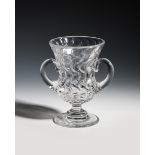 A Royal Brierley Crystal glass vase designed by Constance Spry, urn shaped with textured finish,