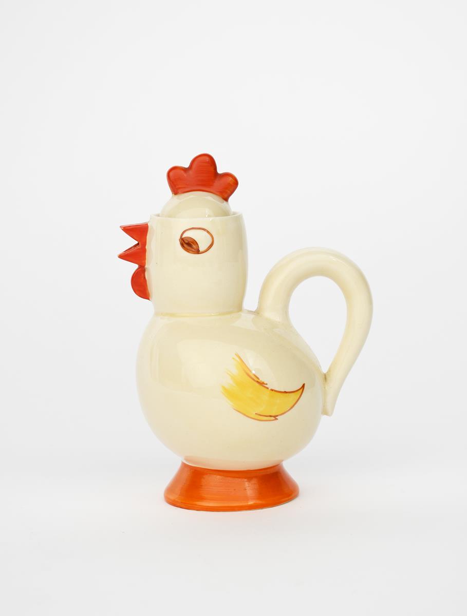 'Chick' a Clarice Cliff Bizarre Novelty hot-chocolate pot and cover, printed and painted in - Image 2 of 2