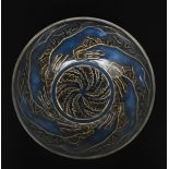 'Chiens No.1' no.3214 a Lalique opalescent glass bowl designed by Rene Lalique, cast R Lalique