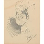 John Hassall (1868-1948) The Startled Maid pencil sketch on paper, framed signed bottom right 19.5 x