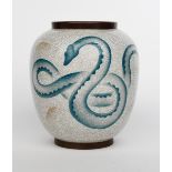 A Bing & Grondahl porcelain vase designed by Ebbe Sandolin, model 537K, painted with an entwined