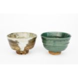 ‡ William 'Bill' Marshall (1923-2007) a stoneware footed bowl, covered to the foot in a green glaze,