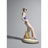 A Goldscheider Pottery model of a young sailor lady designed by Stephan Dakon, model no.5818,