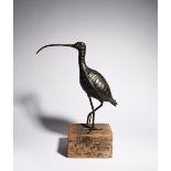 ‡ Robert Brotherton (1920-2000) Curlew patinated welded metal on driftwood rectangular plinth