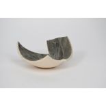 Martin Smith (born 1950) Dish form, stoneware glazed black to interior, unsigned, sticker to base