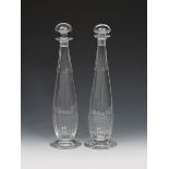 Two Stevens and Williams Royal Brierley decanters and stoppers designed by Keith Murray, each,