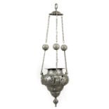 A PATINATED BRONZE HANGING LAMP OR SANCTUARY LAMP POSSIBLY ITALIAN, VENICE OR GERMAN, NUREMBERG