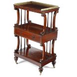 A GEORGE IV GONCALO ALVES WHATNOT IN THE MANNER OF GILLOWS EARLY 19TH CENTURY the top with a later