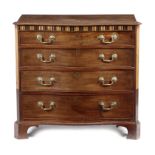 A GEORGE III MAHOGANY SERPENTINE CHEST LATE 18TH CENTURY inlaid with boxwood and ebonised faux