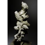 ATTRIBUTED TO FRANCESCO BERTOS ITALIAN, 1678-1741 a carved marble allegorical group fragment,