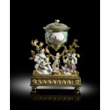 AN ORMOLU AND PORCELAIN CENTREPIECE MID-18TH CENTURY AND LATER mounted with Meissen porcelain, c.