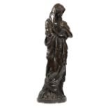 A BRONZED PLASTER FIGURAL TORCHERE IN THE MANNER OF HUMPHREY HOPPER 19TH CENTURY in the form of a