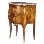 λ A LOUIS XV ROSEWOOD AND KINGWOOD PETIT COMMODE BY JEAN-CHARLES ELLAUME c.1760 with ormolu mounts,